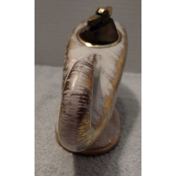 Vintage Table Lighter 22K Gold Tweed Glaze USA Rare Stamped Royal Haeger - Picture 3 of 10